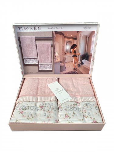 Махровый набор полотенец РОСЕС со стразами Maison D`or Paris